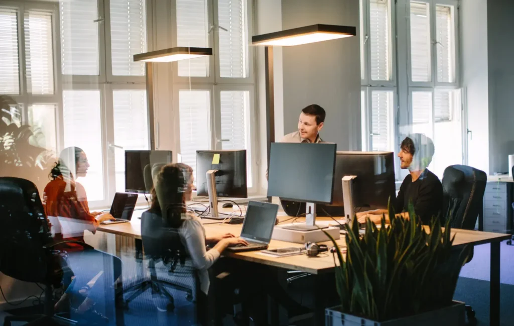 Suvio engineering team collaborating in the office